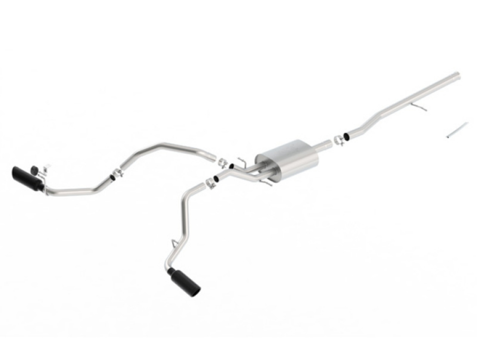 Picture of Borla 14-16 Chevrolet Silverado 1500 5-3L ATAK Catback Exhaust w- Black Chrome Tips