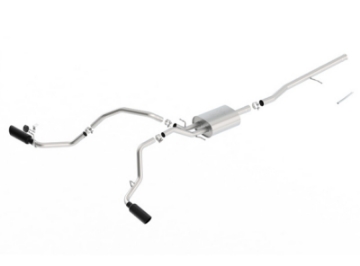 Picture of Borla 14-16 Chevrolet Silverado 1500 5-3L ATAK Catback Exhaust w- Black Chrome Tips