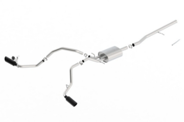 Picture of Borla 14-16 Chevrolet Silverado 1500 5-3L ATAK Catback Exhaust w- Black Chrome Tips