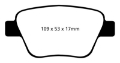 Picture of EBC 10-13 Audi A3 2-0 Turbo Bosch rear caliper Redstuff Rear Brake Pads