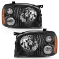 Picture of ANZO 2001-2004 Nissan Frontier Se Crystal Headlight Black Amber Reflector
