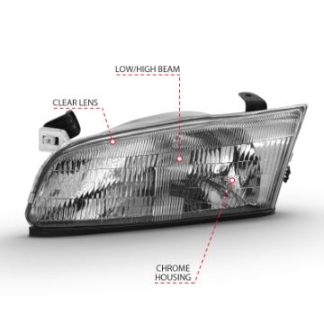 Picture of ANZO 1997-1999 Toyota Camry Crystal Headlight Chrome AmberOE