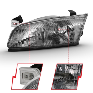 Picture of ANZO 1997-1999 Toyota Camry Crystal Headlight Chrome AmberOE