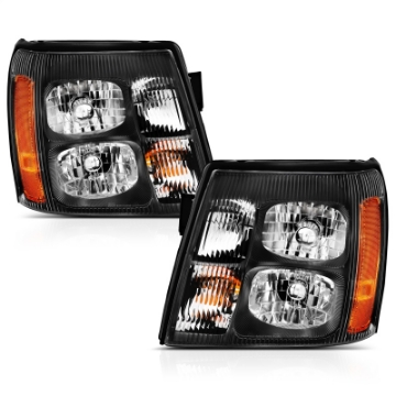 Picture of ANZO 2003-2006 Cadillac Escalade Crystal Headlight Black Amber