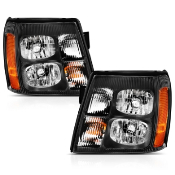 Picture of ANZO 2003-2006 Cadillac Escalade Crystal Headlight Black Amber