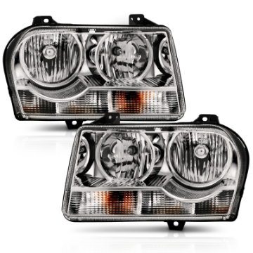 Picture of ANZO 2005-2010 Chrysler 300 Crystal Headlight Chrome Amber