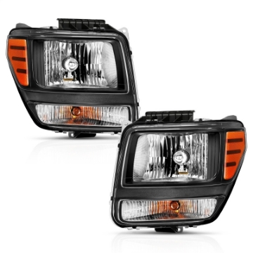 Picture of ANZO 2007-2012 Dodge Nitro Crystal Headlight  Black Amber