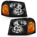 Picture of ANZO 2002-2009 Gmc Envoy Crystal Headlight  Black Amber