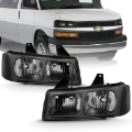 Picture of ANZO 2003-2017 Chevy Express Crystal Headlight Black