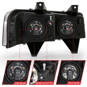 Picture of ANZO 2003-2017 Chevy Express Crystal Headlight Black