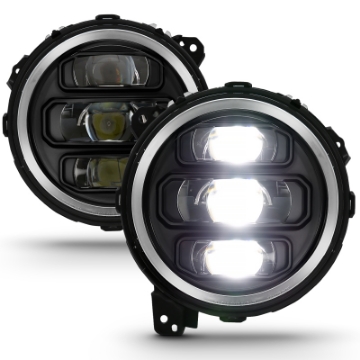 Picture of ANZO 2018-2019 Jeep Wrangler Full Led Projector Headlights Black