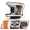 Picture of ANZO 2018-2019 Ford F-150 Projector Plank Style H-L- Chrome Amber Without Switchback