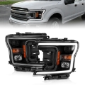 Picture of ANZO 2018-2019 Ford F-150 Projector Plank Style H-L- Black Amber Without Switchback