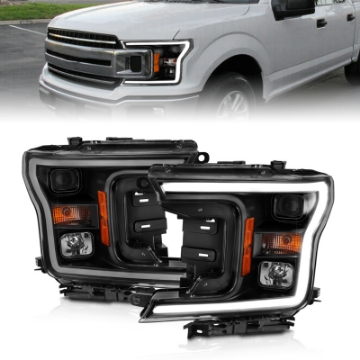 Picture of ANZO 2018-2019 Ford F-150 Projector Plank Style H-L- Black Amber Without Switchback