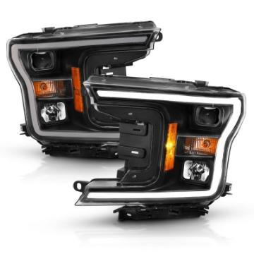 Picture of ANZO 2018-2019 Ford F-150 Projector Plank Style H-L- Black Amber Without Switchback