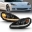 Picture of ANZO 2005-2013 Chevy Corvette Projector Plank Style Switchback H-L- Black Amber