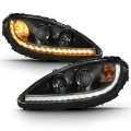 Picture of ANZO 2005-2013 Chevy Corvette Projector Plank Style Switchback H-L- Black Amber