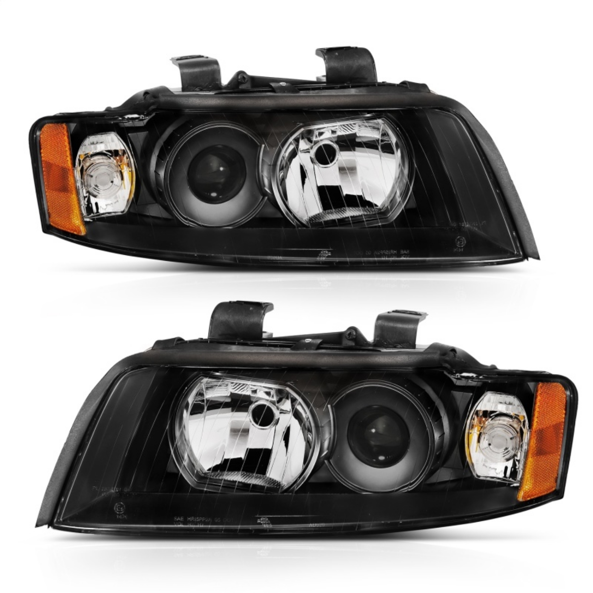 Picture of ANZO 2002-2005 Audi A4 Projector Headlight Black G2 Halogen Type