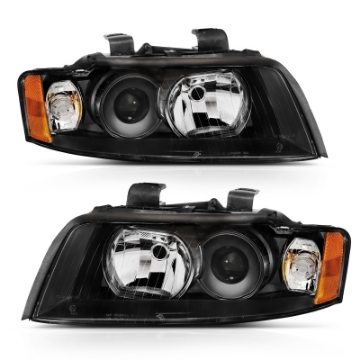 Picture of ANZO 2002-2005 Audi A4 Projector Headlight Black G2 Halogen Type