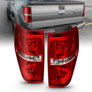 Picture of ANZO 2009-2014 Ford F-150 Euro Taillight Red-Clear W-O Bulb