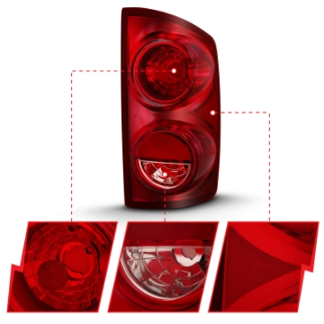 Picture of ANZO 2007-2009 Dodge Ram 1500 Tail Light Red Lens OE