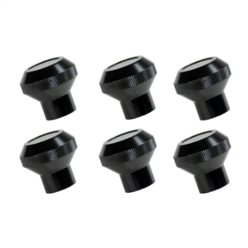 Picture of Rugged Ridge 76-86 Jeep CJ Black Billet Stainless Steel Dash Knob Set Billet