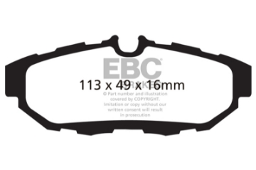 Picture of EBC 10-14 Ford Mustang 3-7 Ultimax2 Rear Brake Pads