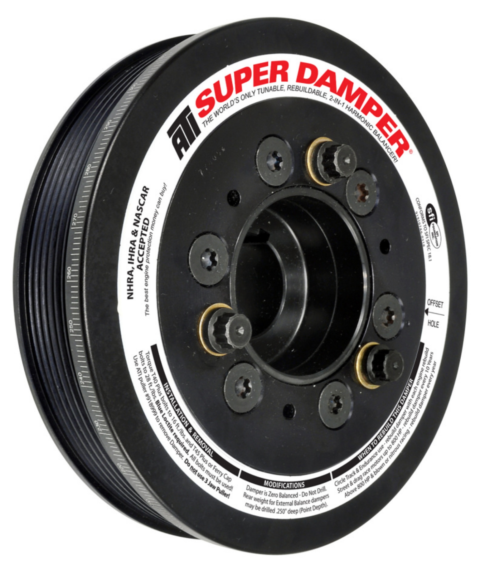 Picture of ATI Damper - 6-78in - Alum - 6 Grv - Toyota Supra - 94-98 - JZ80 - 15 Percent OD - Req gatK06077