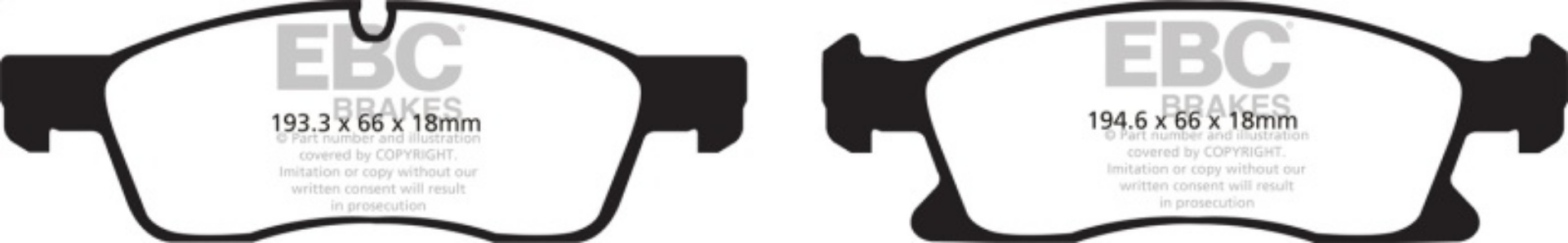 Picture of EBC 11+ Dodge Durango 3-6 Greenstuff Front Brake Pads