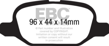 Picture of EBC 11+ Fiat 500 1-4 ATE Calipers Ultimax2 Rear Brake Pads