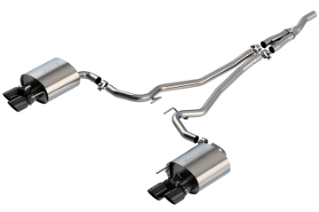 Picture of Borla 19-20 Ford Mustang Ecoboost 2-3L 2-25in S-type Exhaust w- Valves - Black Chrome Tips