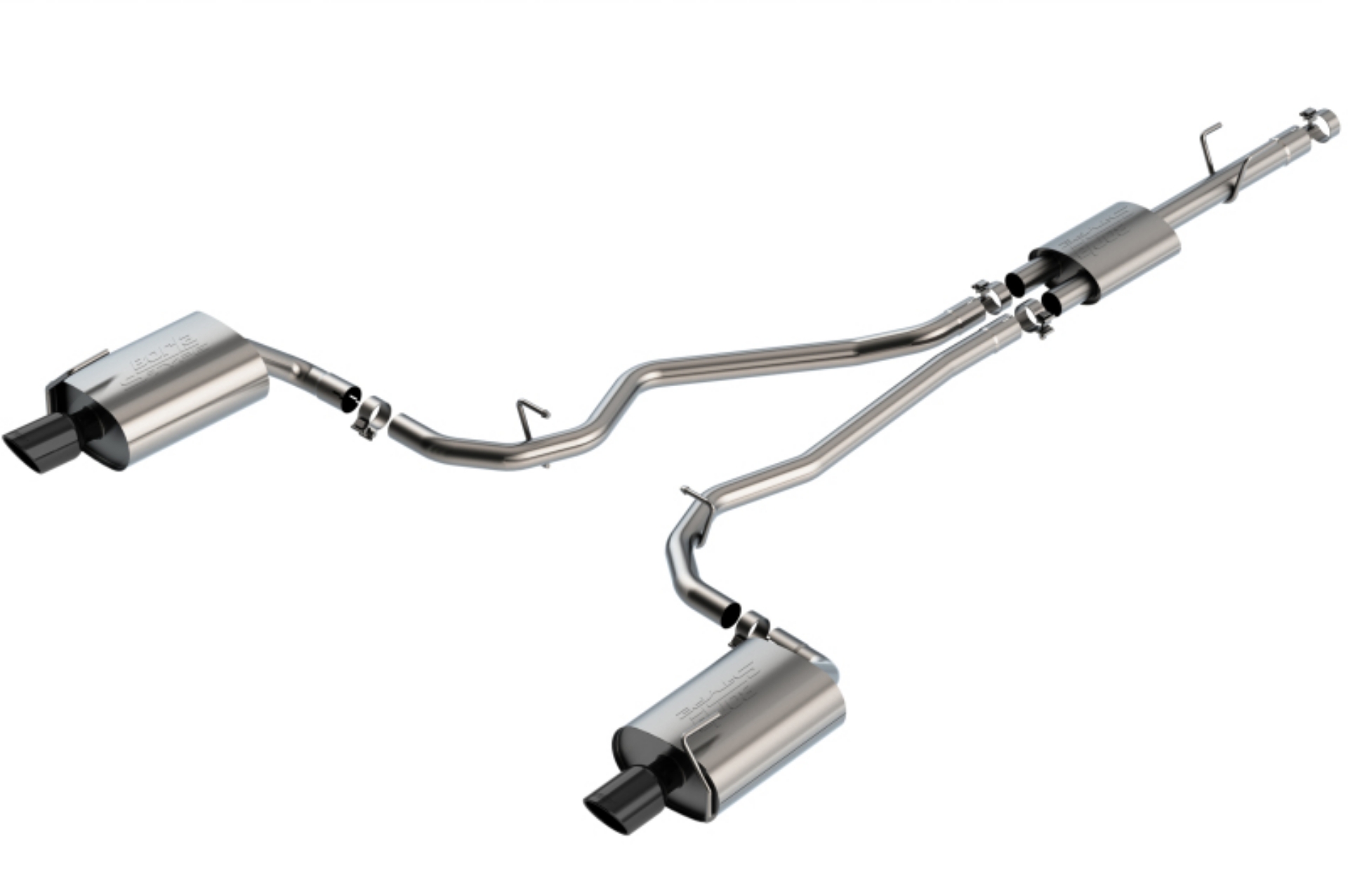 Picture of Borla 2020 Ford Explorer Limited Ecoboost 2-3L 2-25in S-type Exhaust - Black Chrome Tips