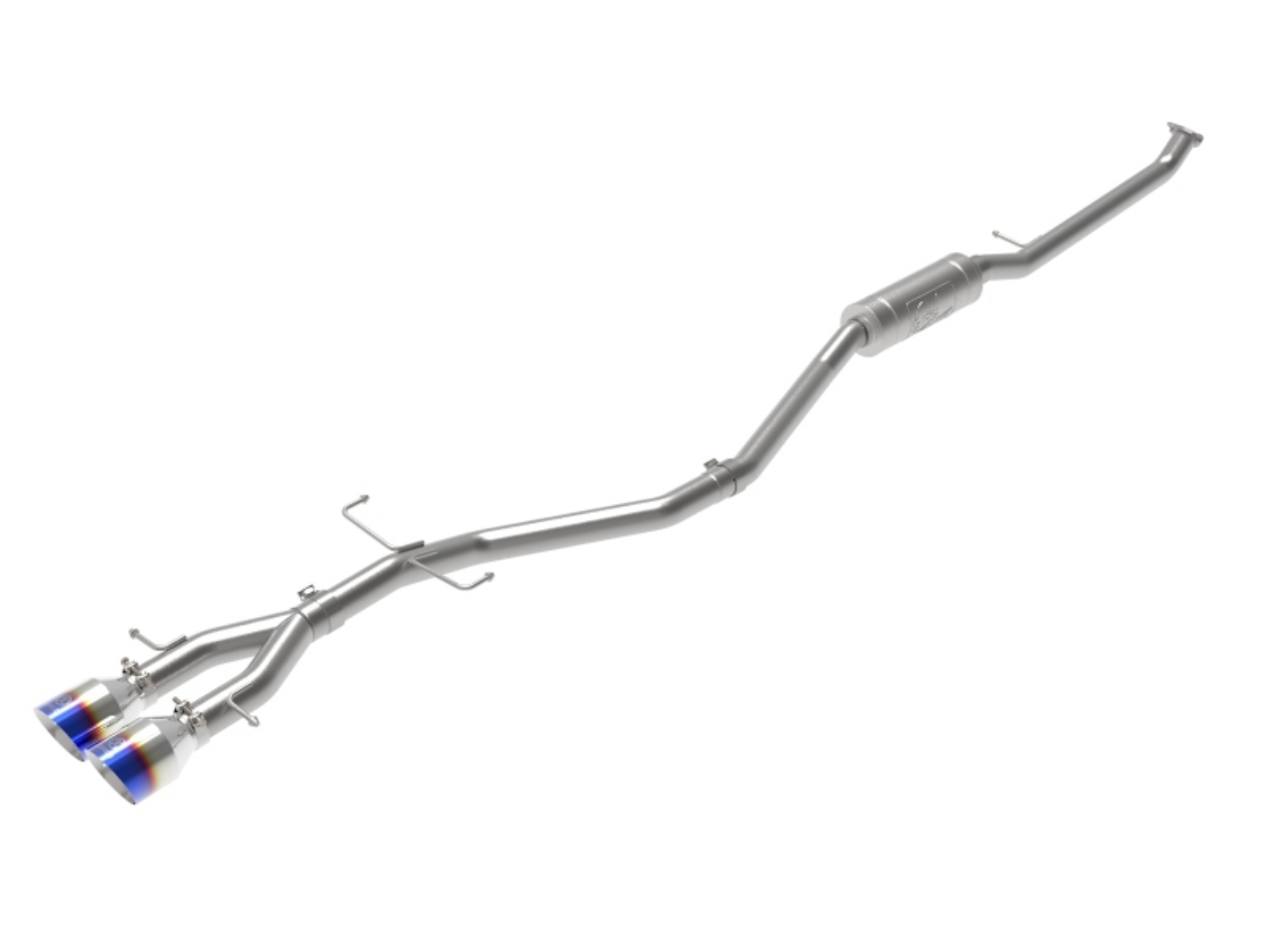 Picture of aFe Takeda 2-5in 304SS Cat-Back Exhaust System 17-20 Honda Civic SI Coupe L4-1-5L t - BL Flame Tip