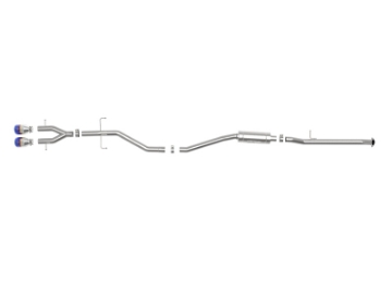 Picture of aFe Takeda 2-5in 304SS Cat-Back Exhaust System 17-20 Honda Civic SI Coupe L4-1-5L t - BL Flame Tip