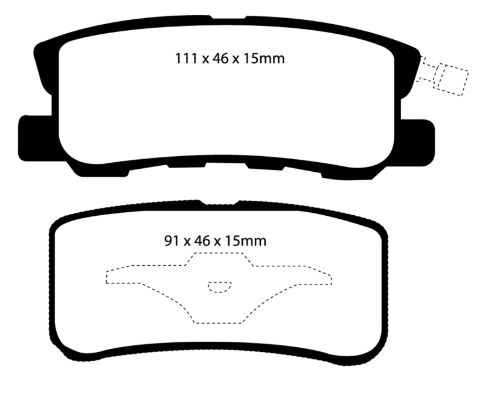 Picture of EBC 11-14 Chrysler 200 3-6 Yellowstuff Rear Brake Pads