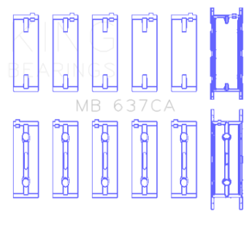 Picture of King Engine Bearings BMW S85B50A Main Bearing Set