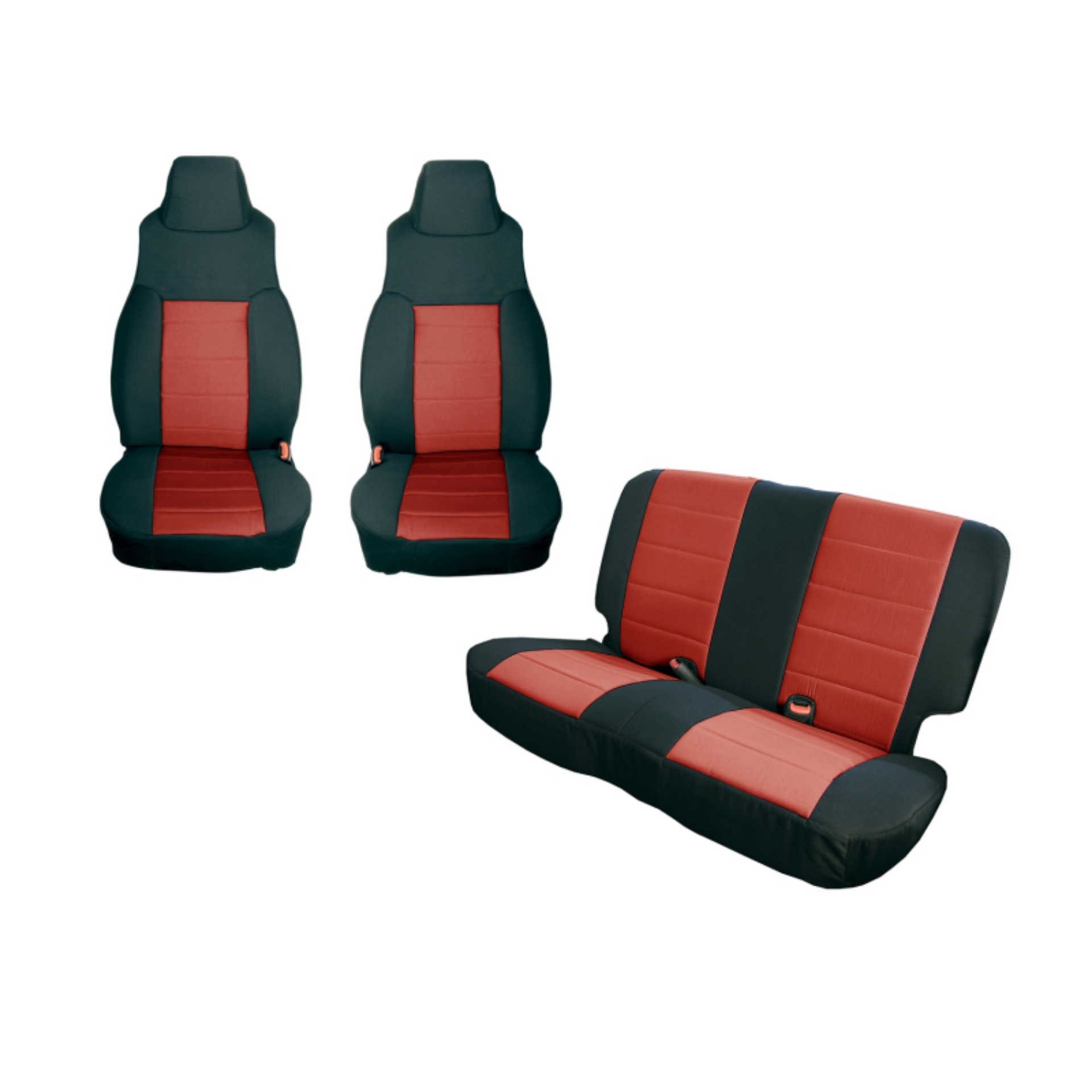 Picture of Rugged Ridge Seat Cover Kit Black-Red 03-06 Jeep Wrangler TJ