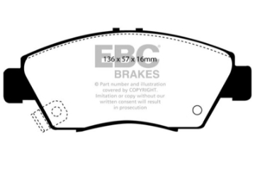 Picture of EBC 12 Acura ILX 1-5 Hybrid Ultimax2 Front Brake Pads