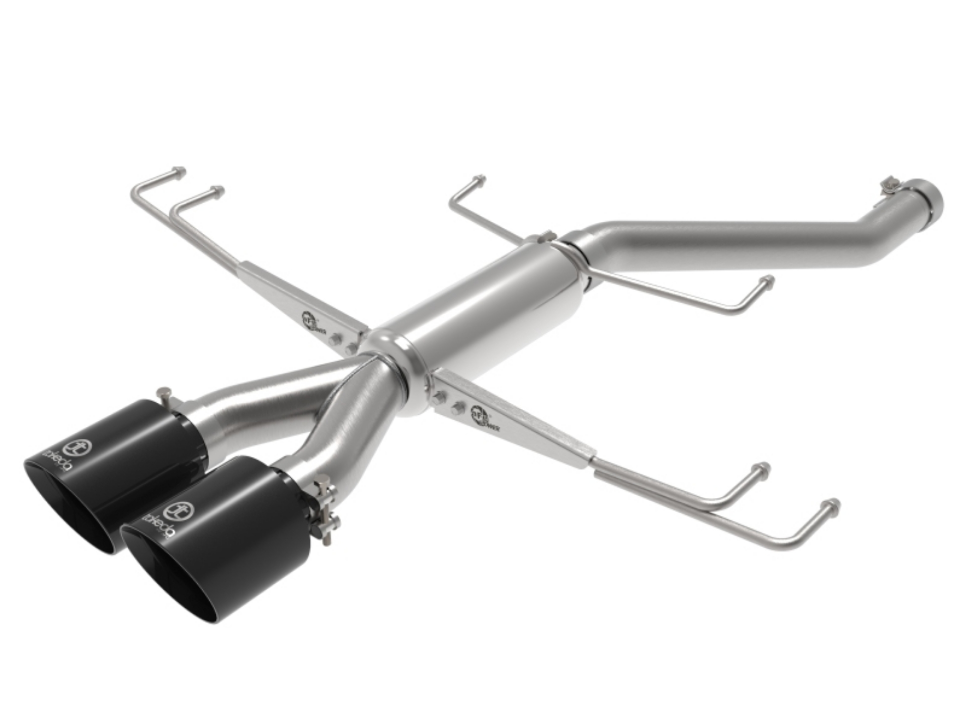 Picture of aFe Takeda 2-5in 304SS Axle-Back Exhaust System 17-19 Honda Civic Type R L4-2-0L t - Black Tip