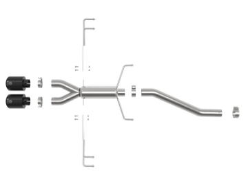 Picture of aFe Takeda 2-5in 304SS Axle-Back Exhaust System 17-19 Honda Civic Type R L4-2-0L t - Black Tip