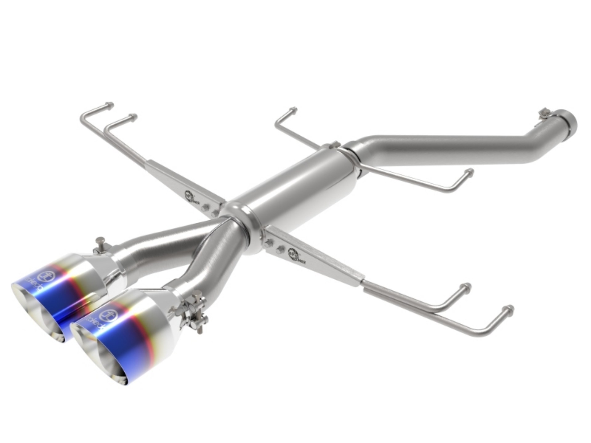 Picture of aFe Takeda 2-5in 304SS Axle-Back Exhaust System 17-19 Honda Civic Type R L4-2-0L t - BL Flame Tip
