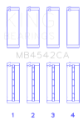 Picture of King Nissan VQ20DE, VQ25DD, VQ30DE-DD-DET, VQ35DE Size Standard Crankshaft Main Bearing Set of 4