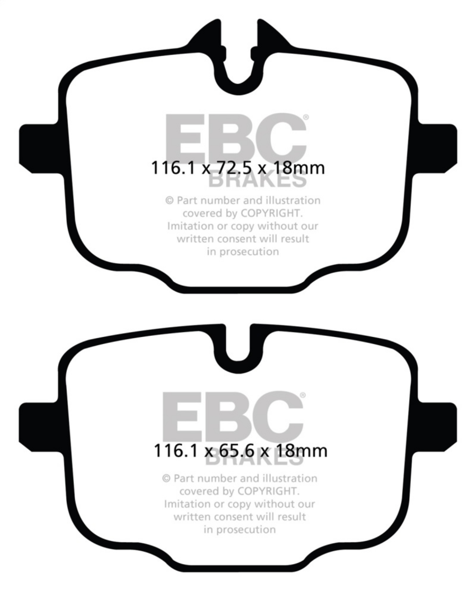 Picture of EBC 2021+ BMW M3-M4 3-0TT G80-G82-G83 w-Cast Iron Rotors Redstuff Rear Brake Pads