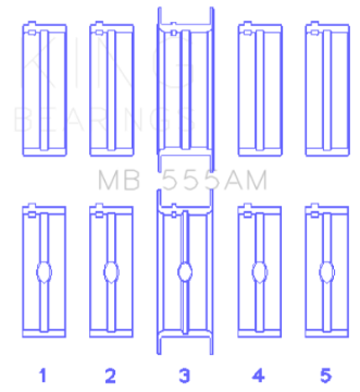 Picture of King Engine Bearings Chrysler 350-361-383-403 Size STD Main Bearing Set