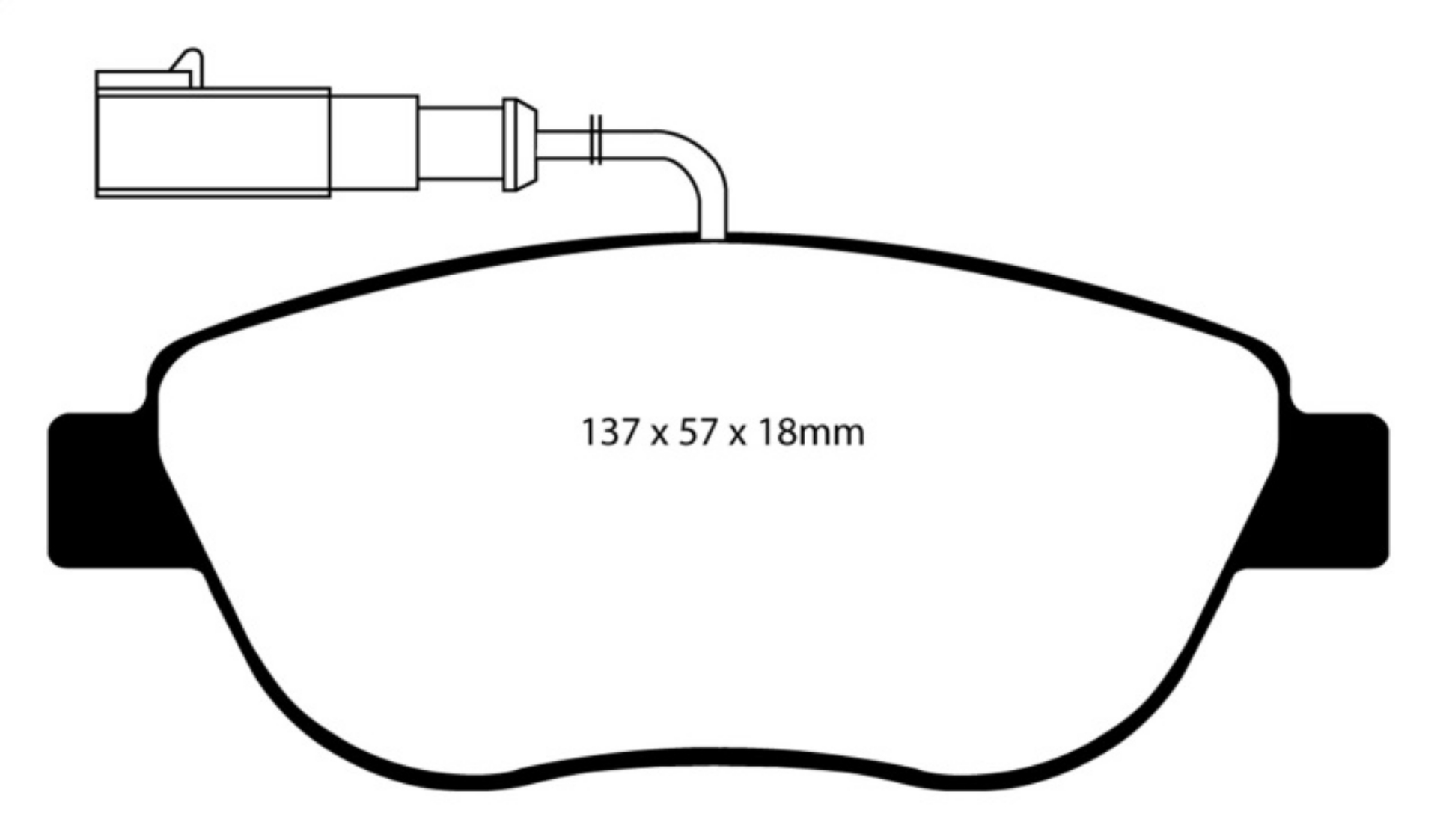 Picture of EBC 12+ Fiat 500 1-4 Turbo Abarth Greenstuff Front Brake Pads