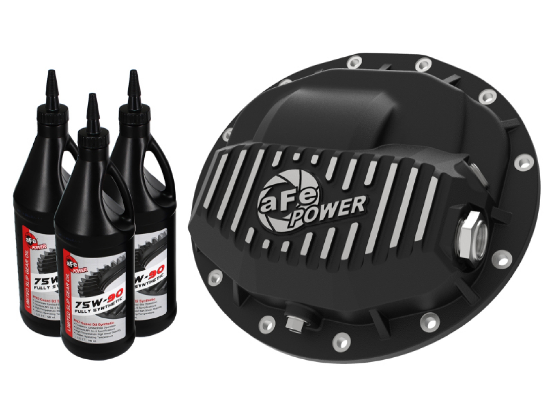 Picture of aFe Power Pro Series Front Diff Cover Black Machined & Gear Oil 13-18 Dodge Ram 2500-3500