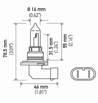 Picture of Hella HB3 9005 12V 100W P2OD T4 High Wattage Bulbs Pair