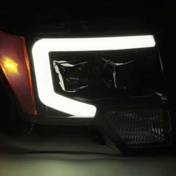 Picture of AlphaRex 09-14 Ford F-150 LUXX LED Proj Headlights Plank Style Jet Blk w-Activ Light-Seq Signal-DRL
