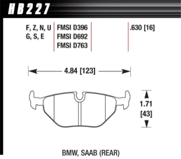 Picture of Hawk 92-98 BMW 318i DTC-30 Race Rear Brake Pads
