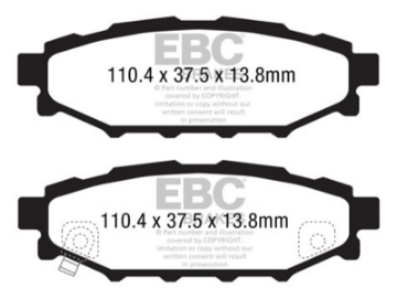 Picture of EBC 12+ Subaru BRZ 2-0 solid rear rotors Ultimax2 Rear Brake Pads